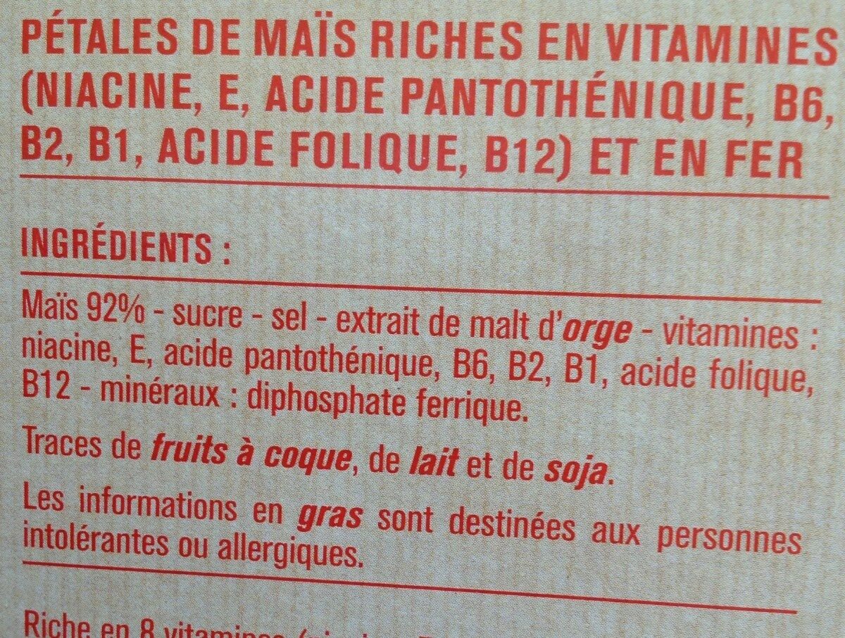 Corn Flakes - Ingredientes - fr