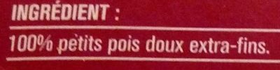 Petits pois doux extra fins - Ingredients - fr
