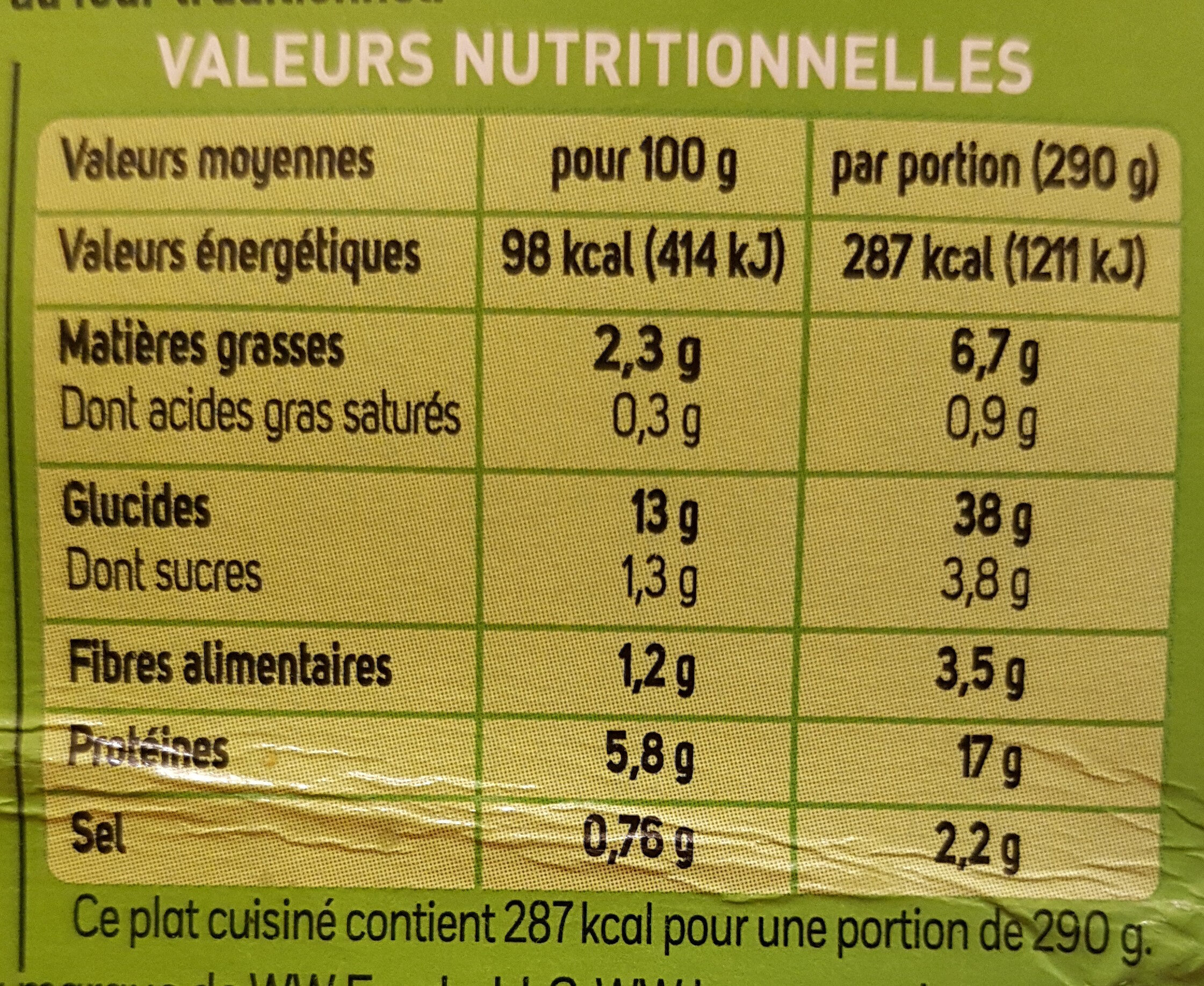 Liguine aux petites gambas - Nutrition facts - fr