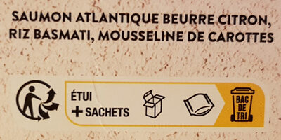 Saumon atlantique riz basmati mousseline de carottes - Recyclinginstructies en / of verpakkingsinformatie - fr
