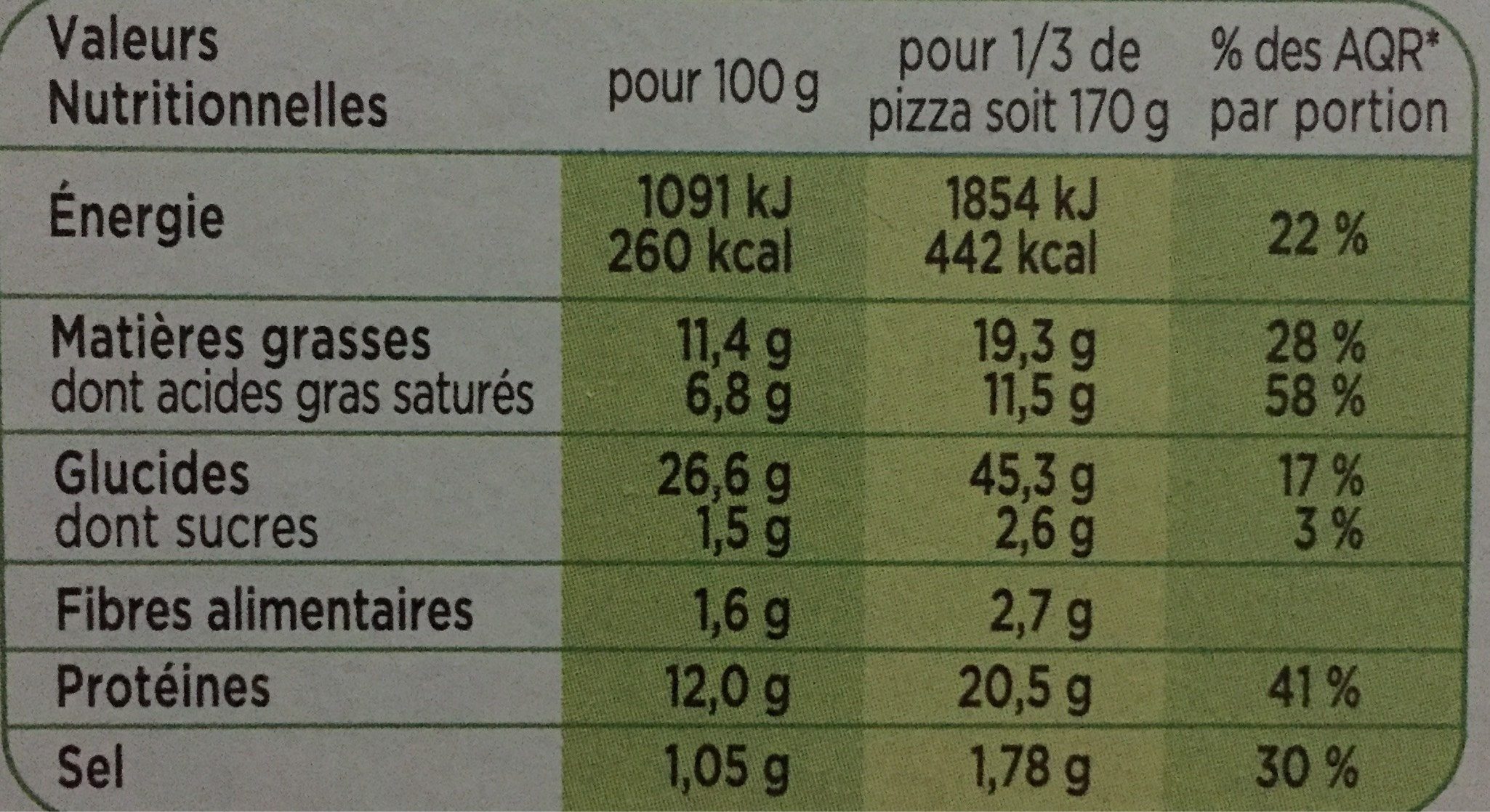 Pizza 4 fromages - Crousti moelleuse extrême - Ernæringsfakta - fr