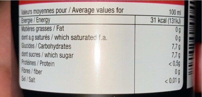 Ozen drink - Nutrition facts - fr