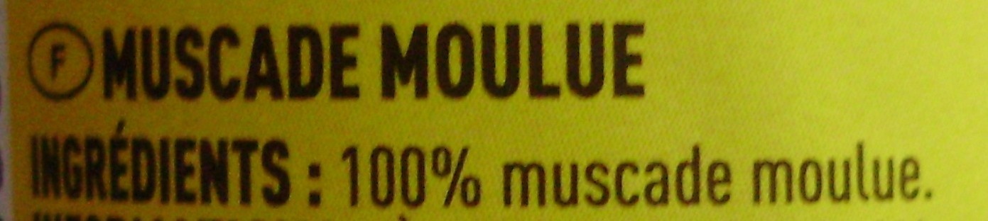 Muscade moulue - Ingrédients