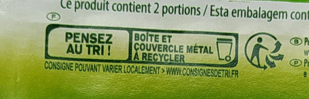 Lentilles préparées - Recycling instructions and/or packaging information - fr