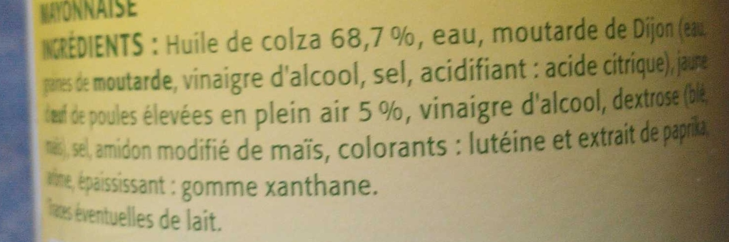 Mayonnaise - Ingredients - fr