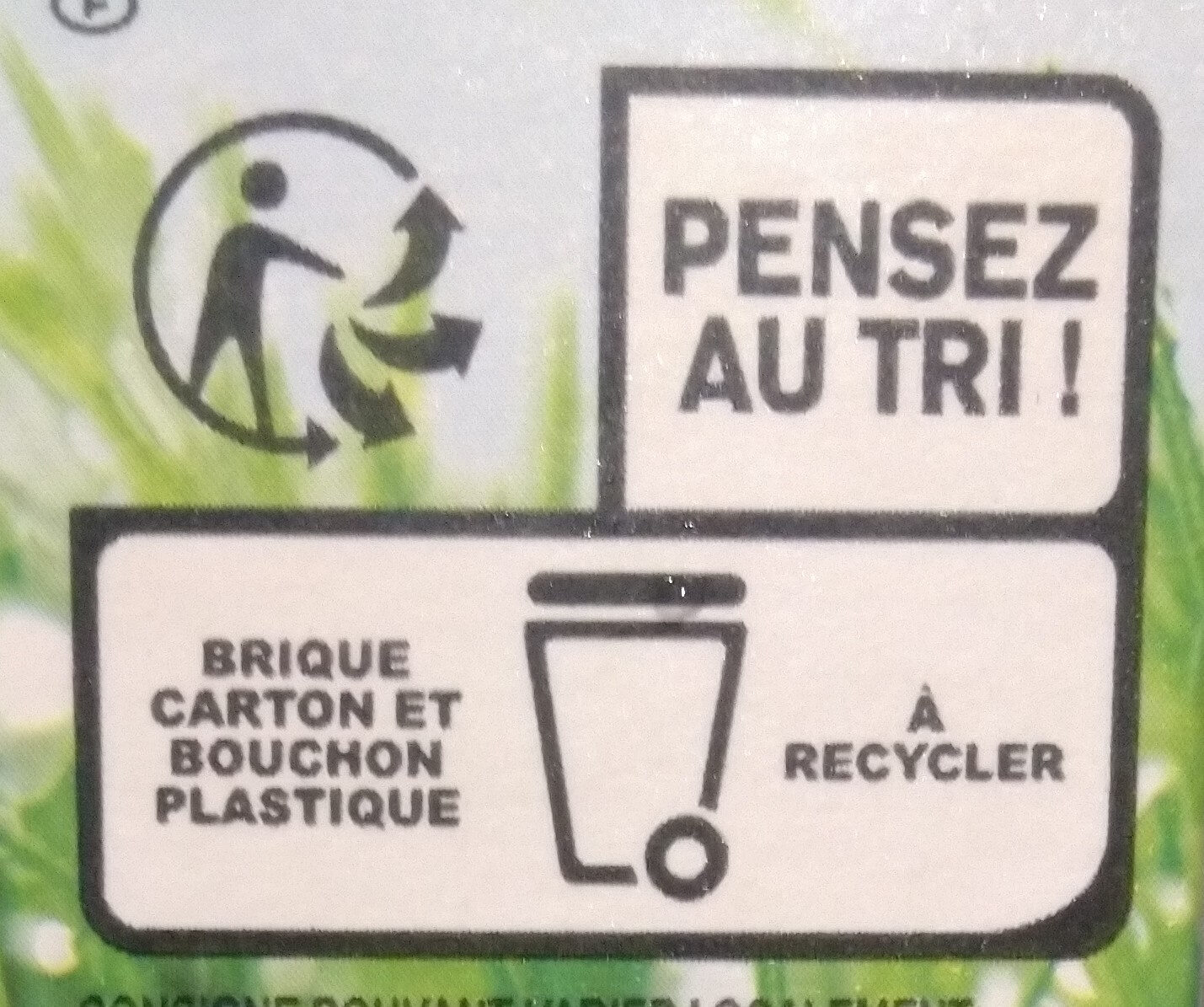 Lait demi-ecrémé - Instruction de recyclage et/ou informations d'emballage