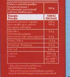 Emmental français râpé - 210g ( - Nutrition facts - fr