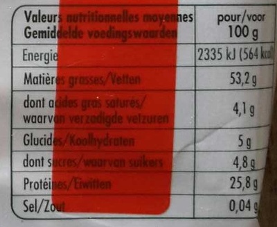 Amandes décortiquées - Nutrition facts - fr