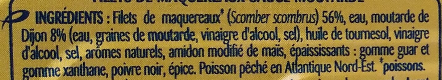 Filets de maquereaux sauce moutarde - Ingredients - fr