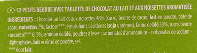 Tableau d'honneur chocolat au lait - noisette - Ingrédients