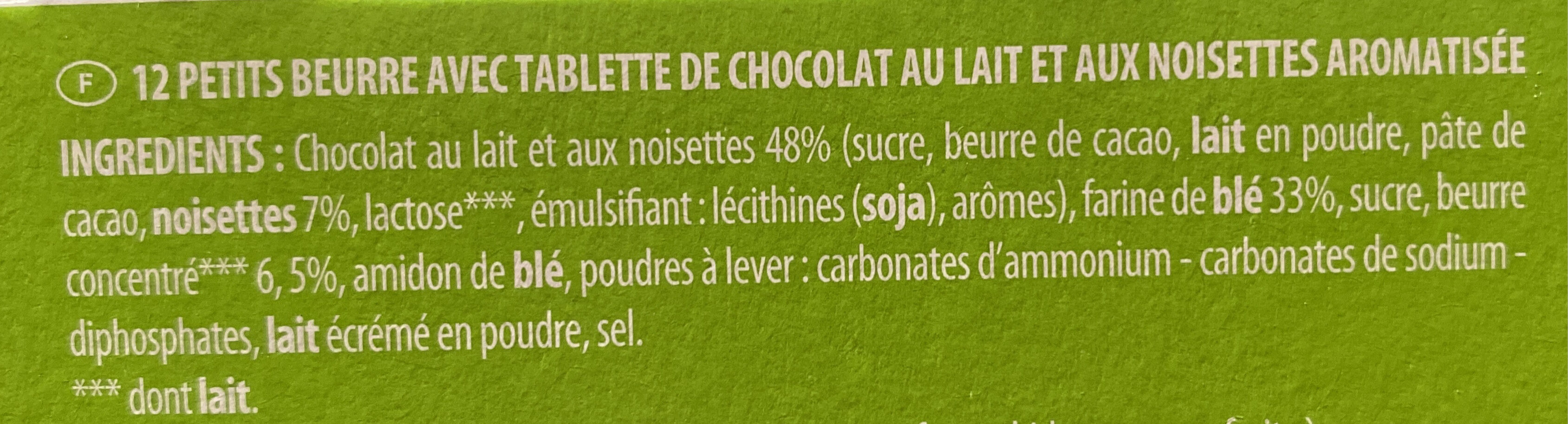 Tableau d'honneur chocolat au lait - noisette - Ingredients - fr