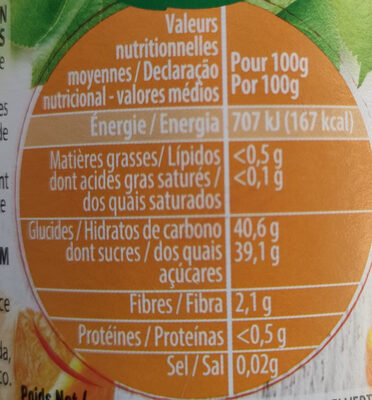 Marmelade Allégée D'oranges - Voedingswaarden - fr