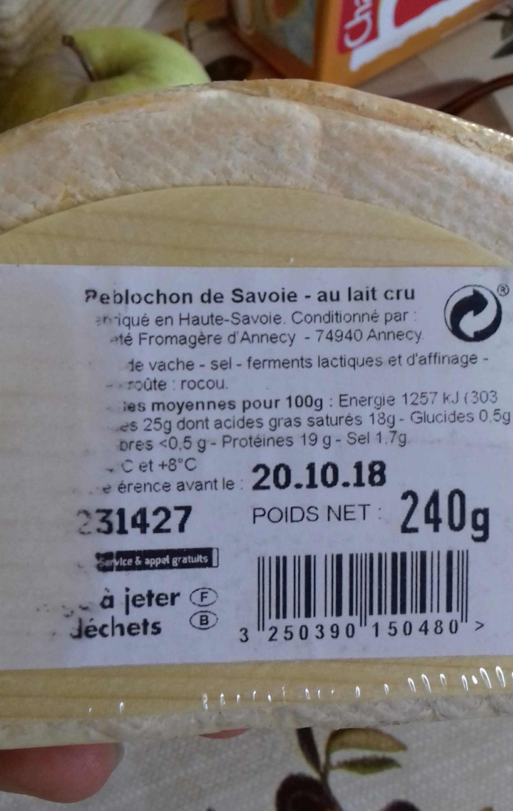 Petit reblochon de Savoie au lait cru - Ingrediënten - fr