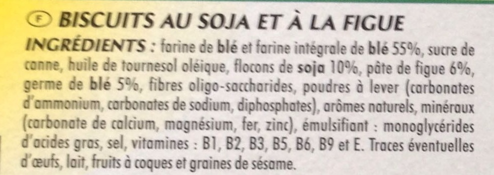Biscuit soja figue - Ingredientes - fr