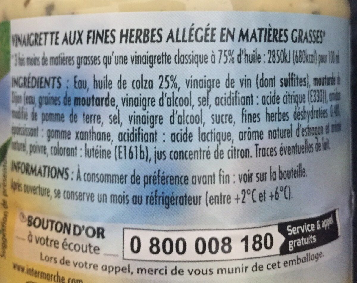 Vinaigrette fines herbes - Ingredientes - fr