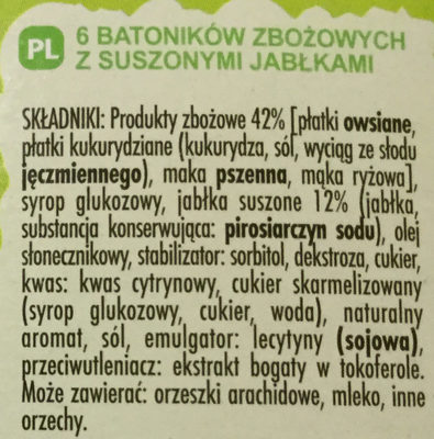 Barres de céréales pommes - Składniki