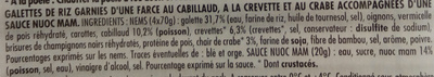 4 nems crevette-crabe et sauce nuoc mam - المكونات - fr