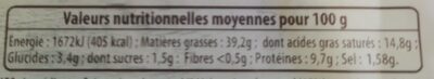 Mousse de canard au Sauternes - Voedingswaarden - fr