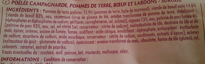 Poêlée Campagnarde (Pommes de terre Bœuf & Lardons), Surgelé - Zutaten - fr