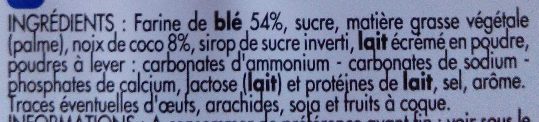 Galets sablés à la noix de coco - Ingredients - fr