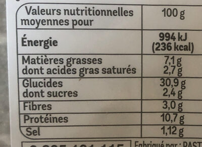 Ravioli bœuf - Nutrition facts - fr