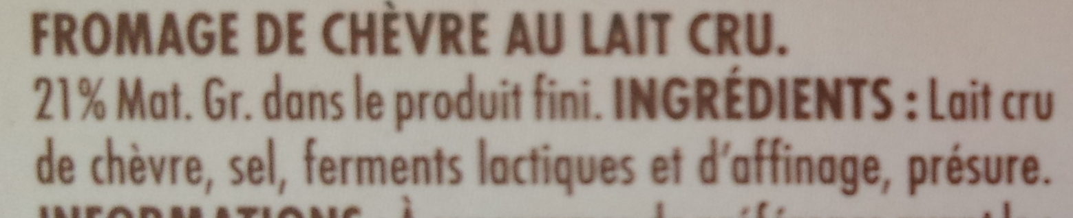 Rocamadour aop - Ingrediënten - fr