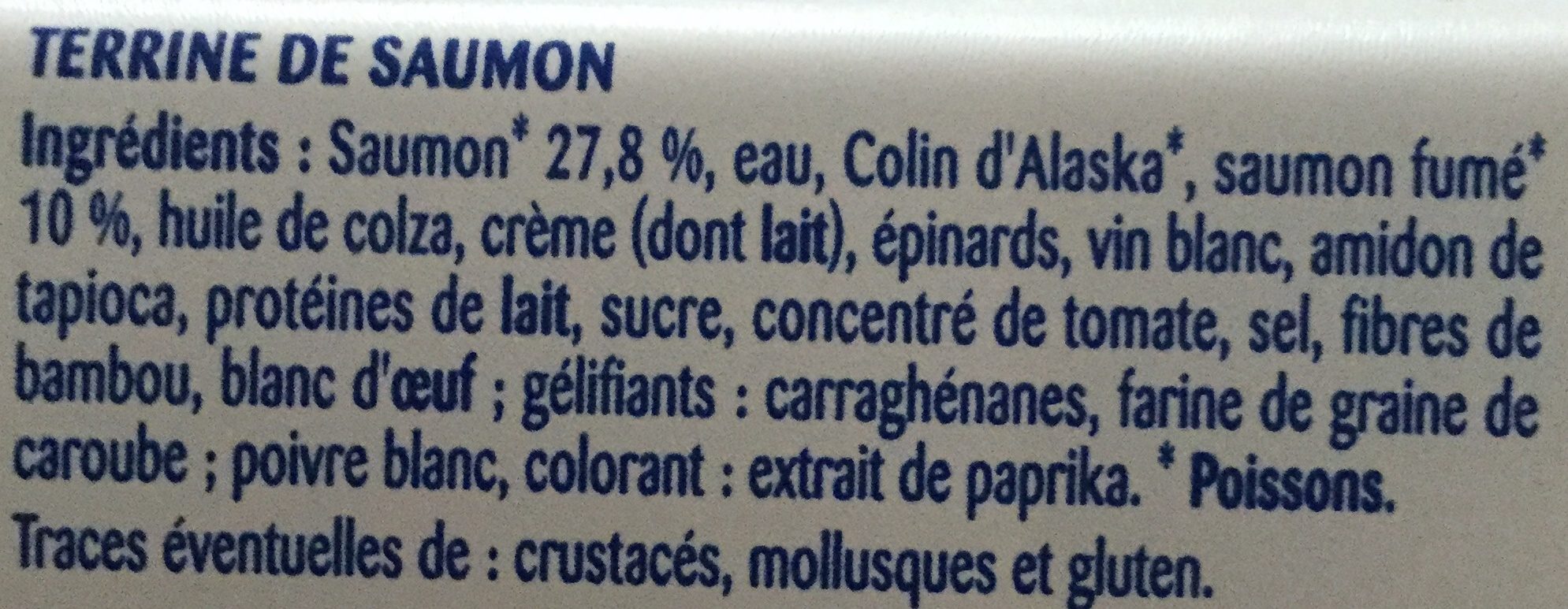 Terrine de Saumon - Ingredientes - fr