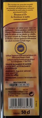 Vinaigre balsamique de Modène - Voedingswaarden - fr