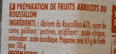 Préparation d'abricots du Roussillon - Ingrédients