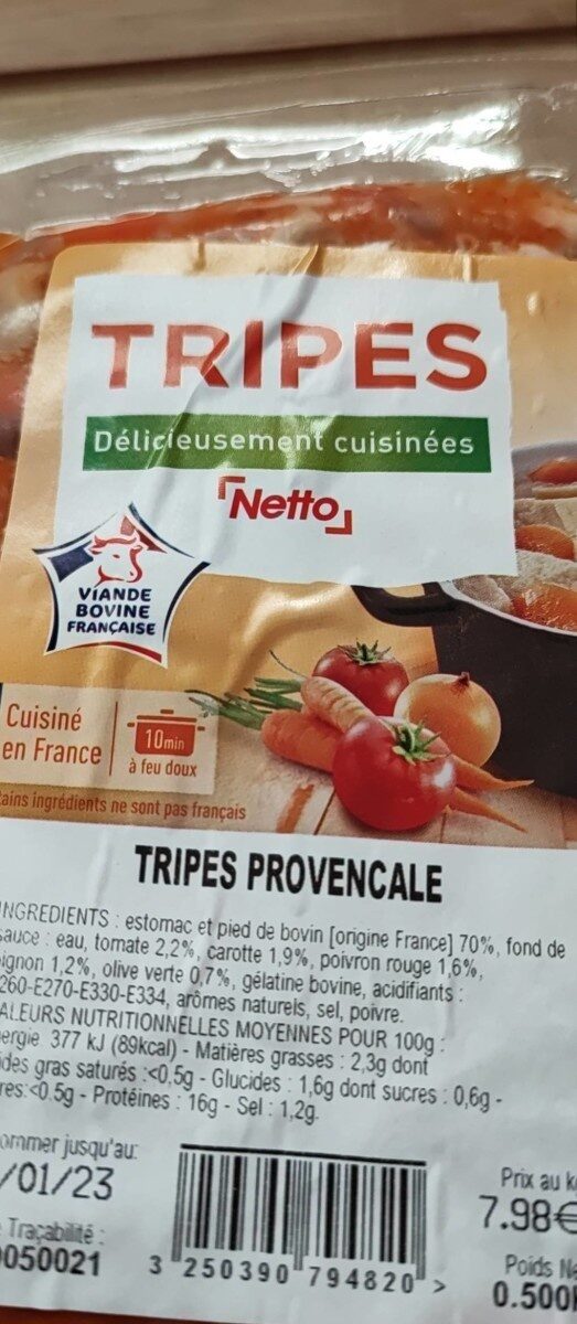 Tripes provençale - Valori nutrizionali - fr