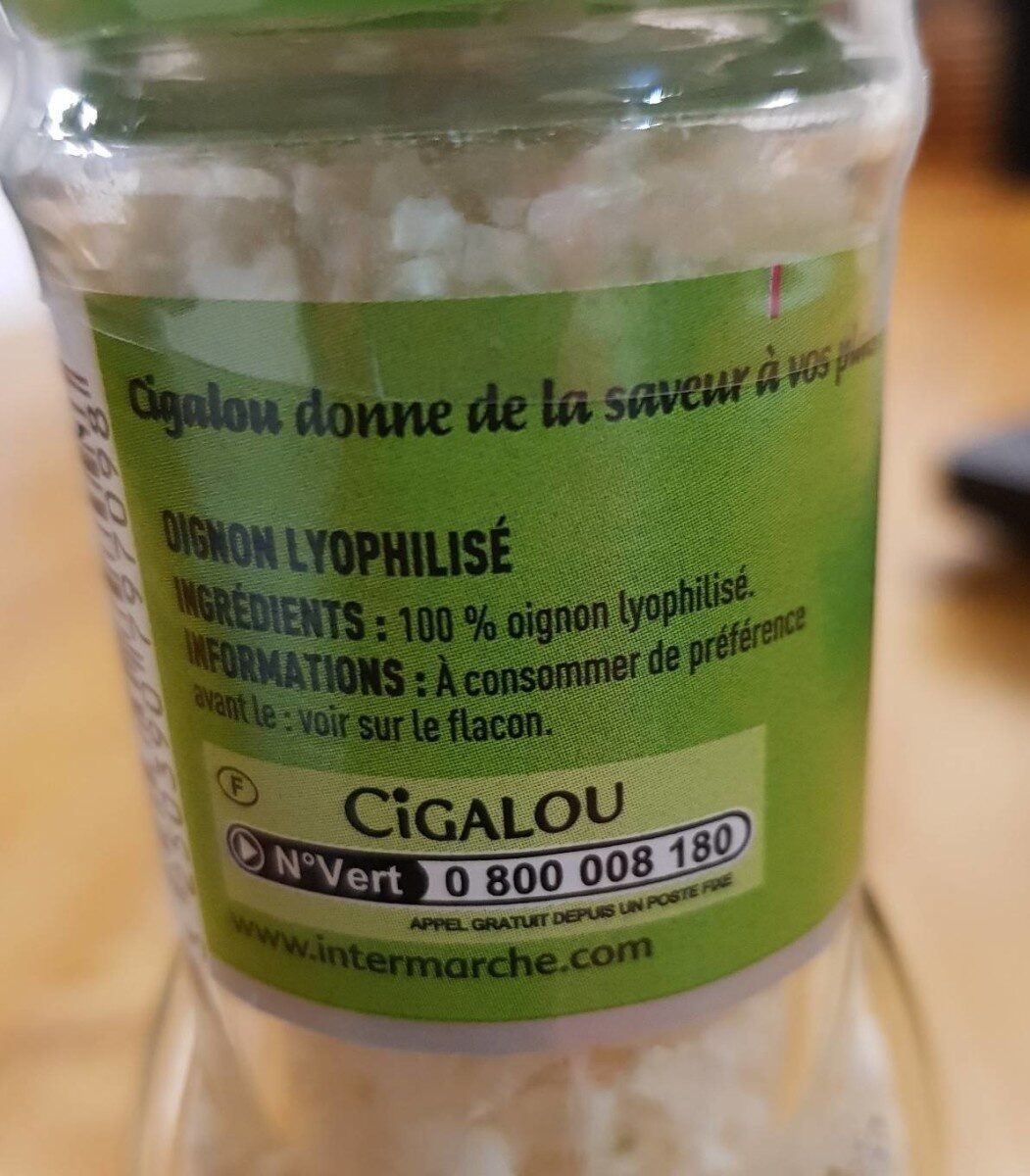 Cigalou Oignon Lyo - Tableau nutritionnel
