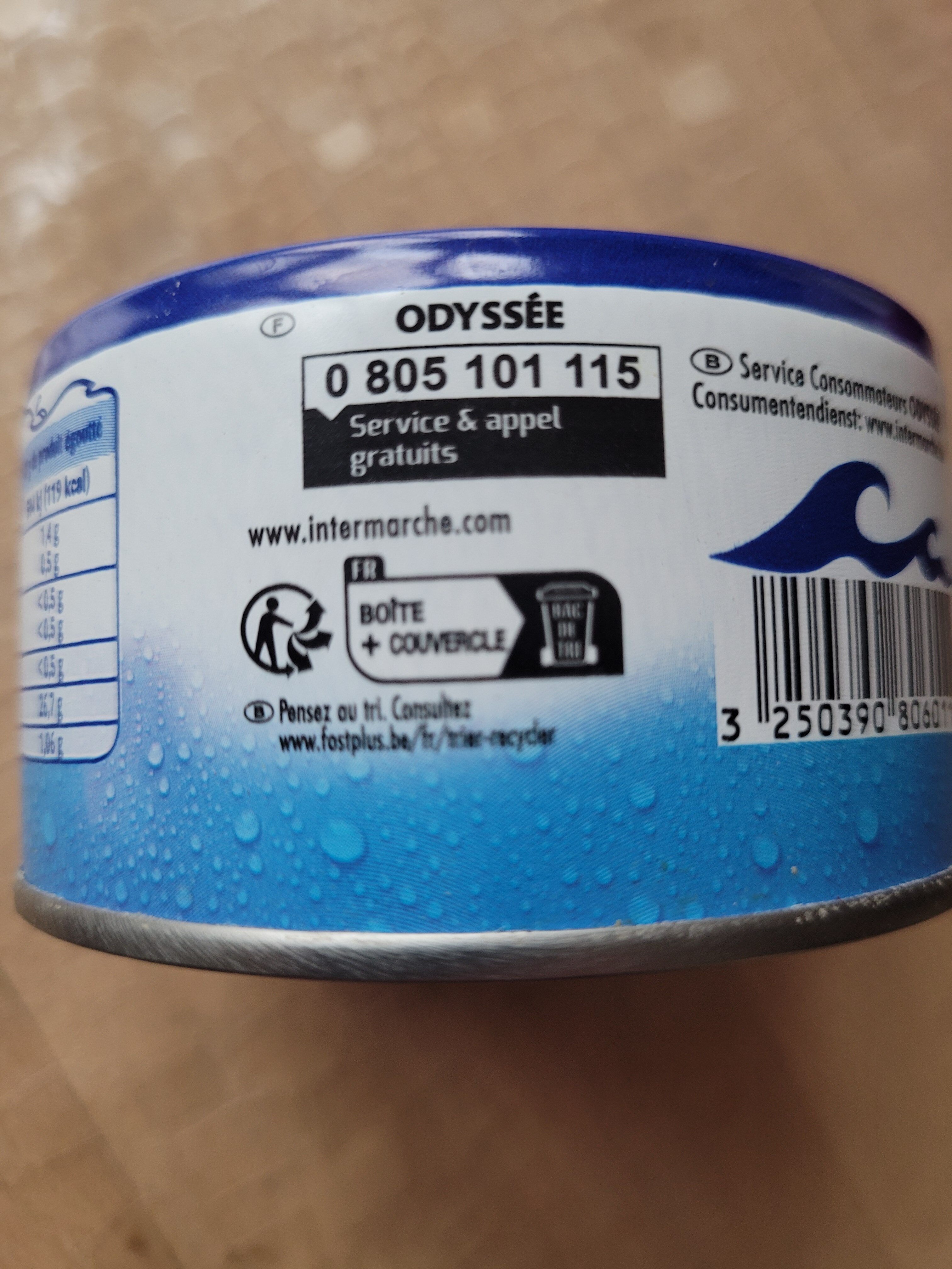 Thon albacore en tranches au naturel - Instruction de recyclage et/ou informations d'emballage