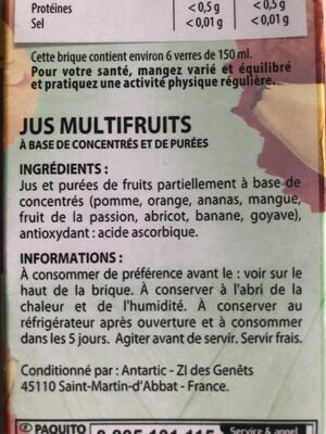 Jus multifruits à base de concentrés et de purées - Ingredients - fr