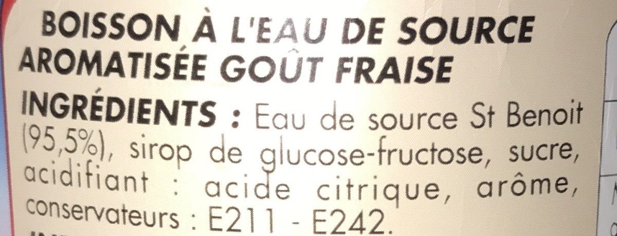 Eau Aromatisée Fraise - Ingrédients
