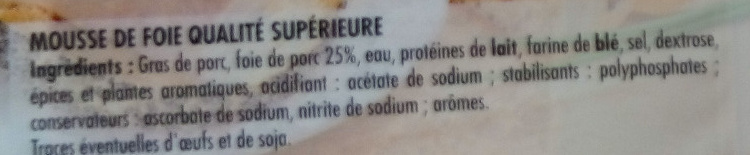 Mousse de foie - Ingrediënten - fr