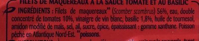 Filets de Maquereaux Tomate - Ingredients - fr