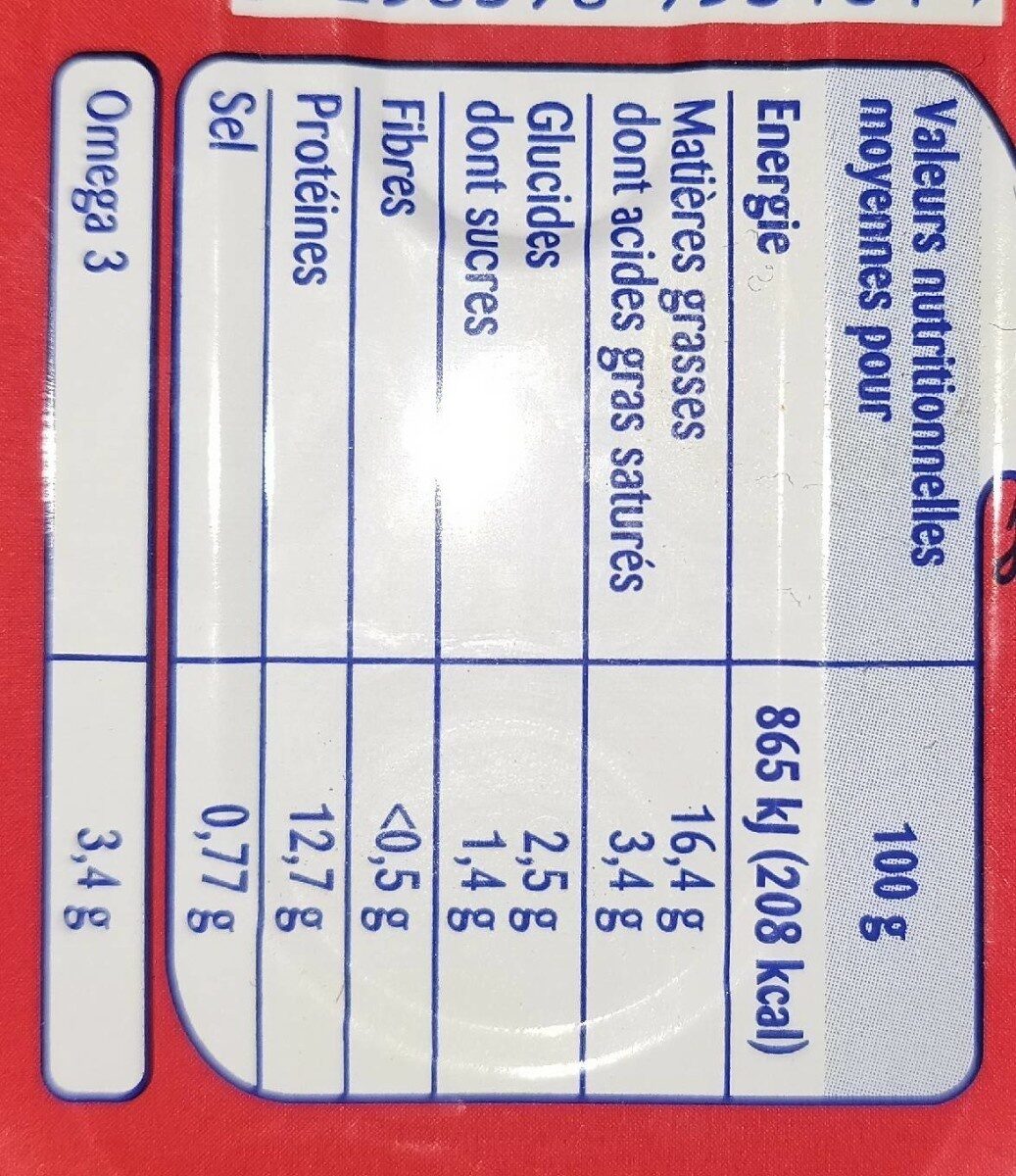 Filets de Maquereaux Tomate - Nutrition facts - fr