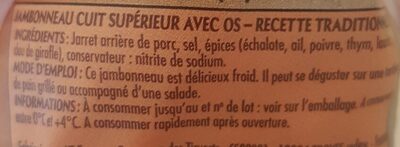 Jambonneau Cuit - Ingredients - fr