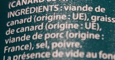 Rillettes de canard - Ingredients - fr
