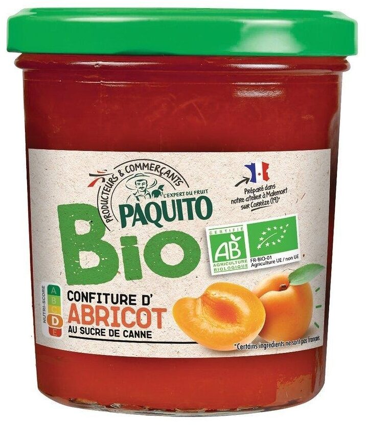 CONFITURE EXTRA d'abricots 50% fruits - BIO - Produit