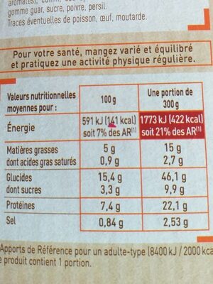 Tajine de poulet - Nutrition facts - fr