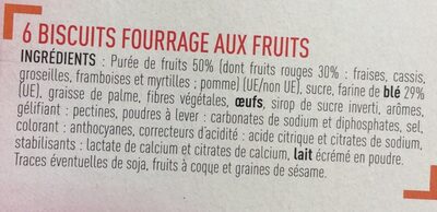 Barres fruits rouges - Ingrédients