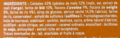 Barres Céréales Abricot - Ingredients - fr