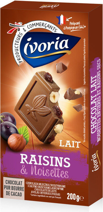 Chocolat lait raisins & noisettes - Product - fr