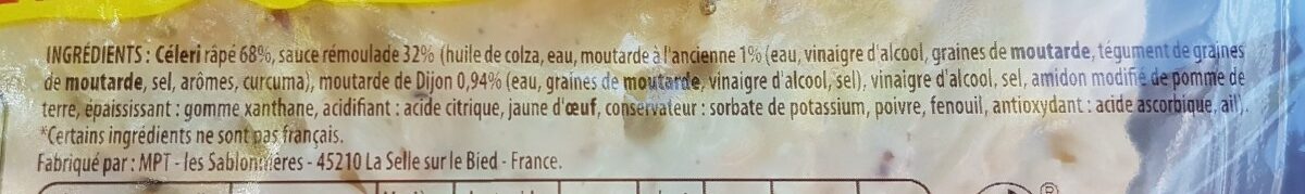 Céleri rémoulade - Ingredients - fr