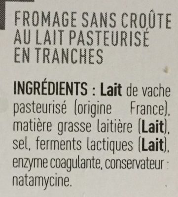 Fromage pour raclette - Ingrédients
