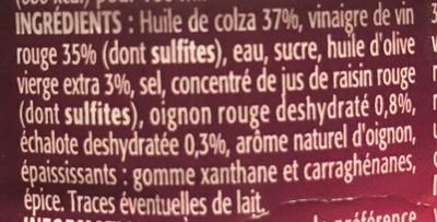 Vinaigrette légère, vin rouge et oignons rouges - Zutaten - fr