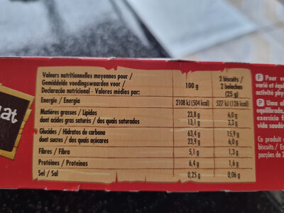 Biscuits turbulo chocolat noir - Nutrition facts - fr