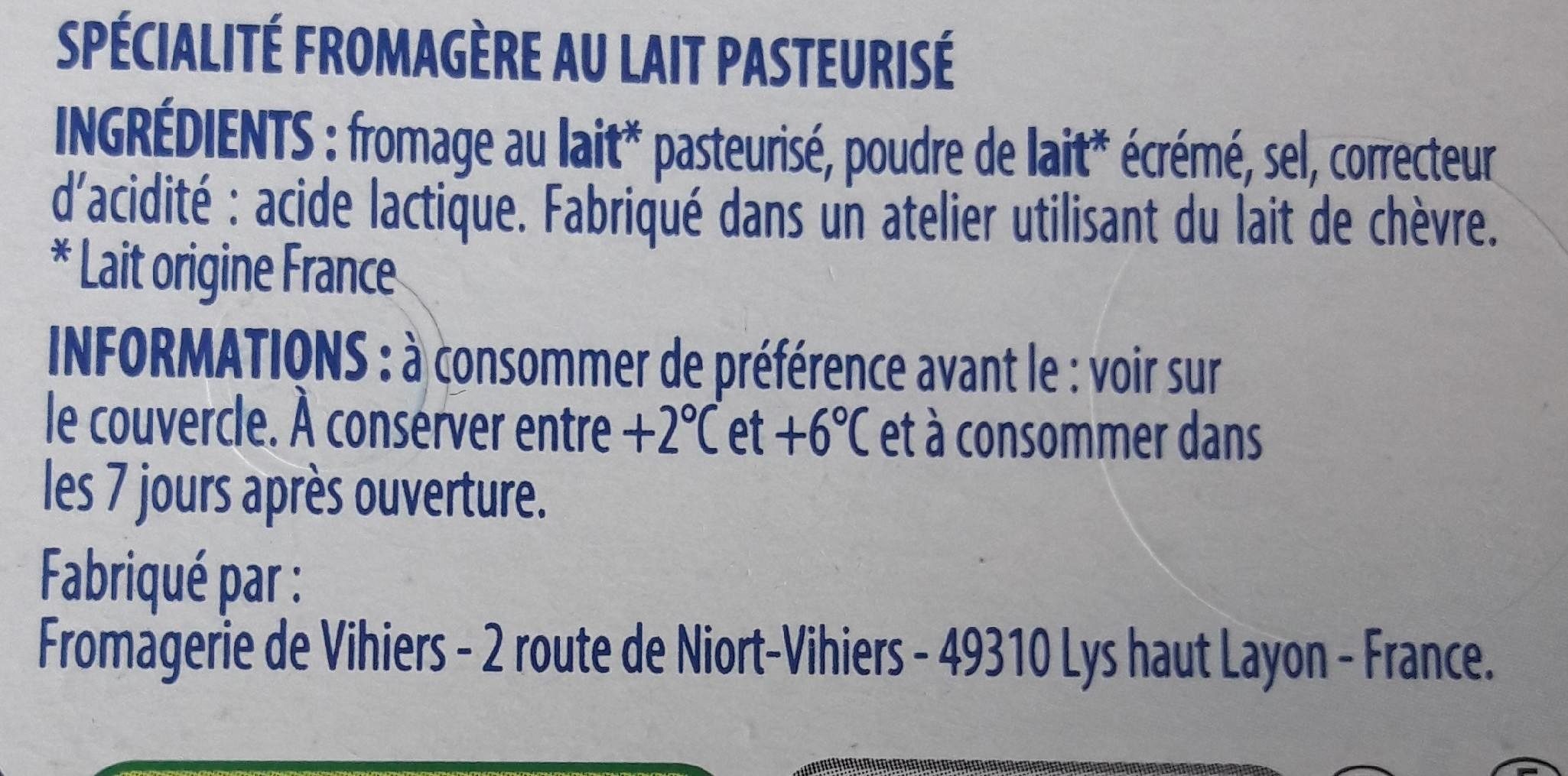 Fromage Naturais - Ingredienser - fr