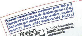 Printendre Echalote Ciboulette - Nutrition facts - fr